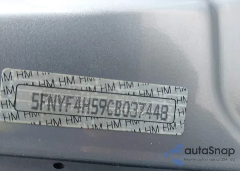 2012 Honda Pilot Ex-L z USA, uszkodzony, nr VIN 5FNYF4H59CB037448